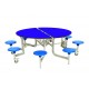 Round Mobile Folding Dining Table with 8 Seats